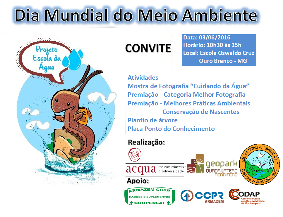 Dia Mundial do Meio Ambiente será comemorado na Escola Municipal Oswaldo Cruz
